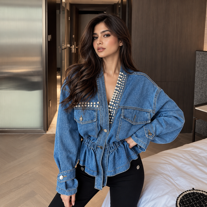 Dorothy Pearl Denim Blouse