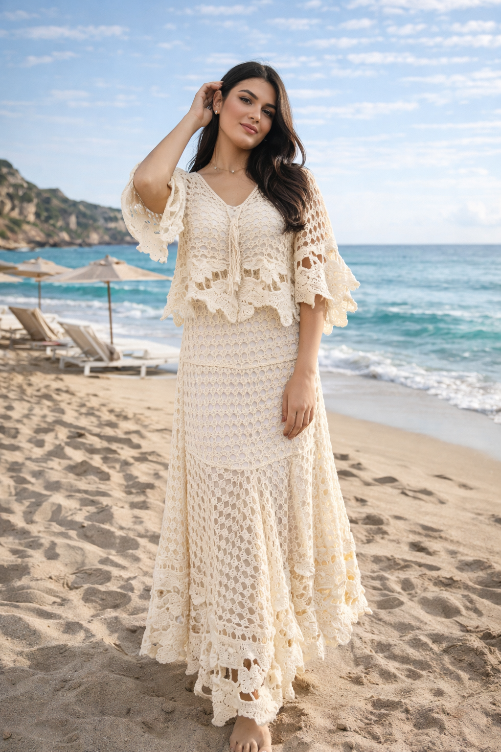 Celine Holiday Three Piece Crochet Set – TrenBee