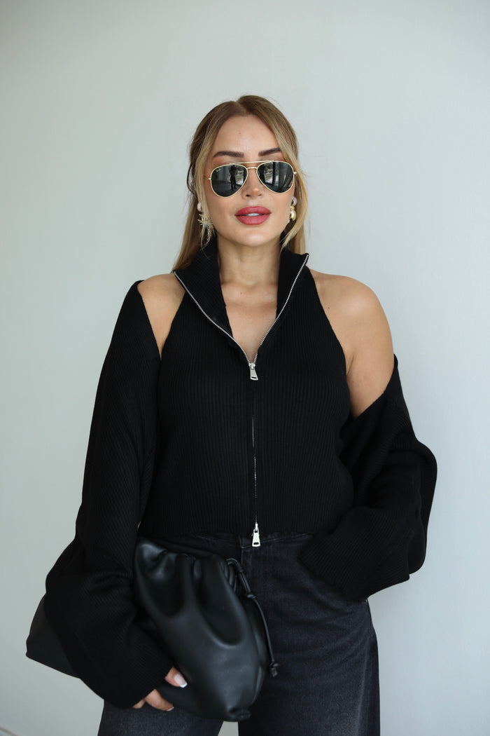 Liana Knitted Blouse with Coordinated Shrug