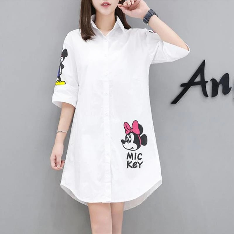 mickey summer woman dresses Mouse Skater Dress, Disney Mouse Women Dress, Cartoon Dress, Mickey Dress For Her, Magic Kingdom Gift Bring a little Disney magic to your summer wardrobe with this fun and flirty midi dress Disney Mickey Mouse V Neck