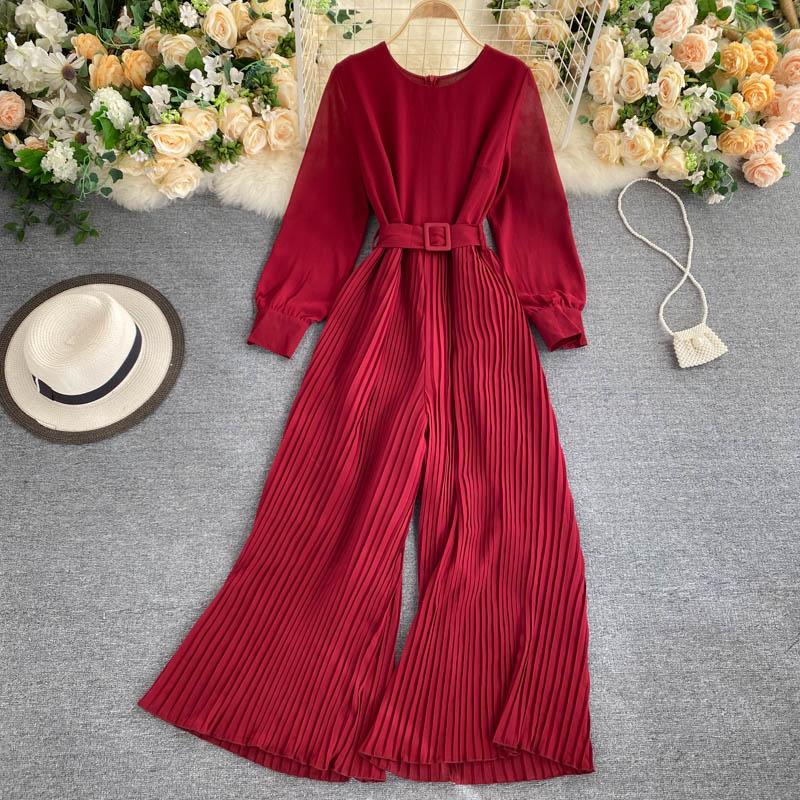 Aries Pleated Jumpsuit with Belt