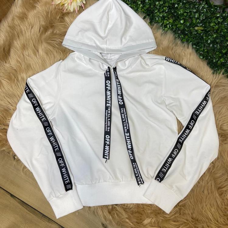 Candy Crop hoodie with Letter Tape
