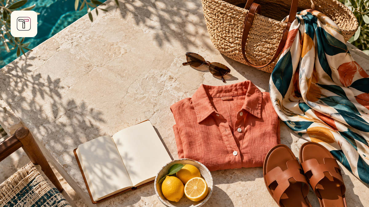 Resort wear for women travel flat-lay with holiday styling accessories – TrenBee