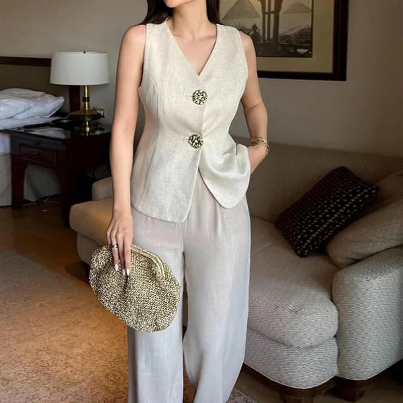 Janet Gumdrop Cotton Waist Coat and Pant Set