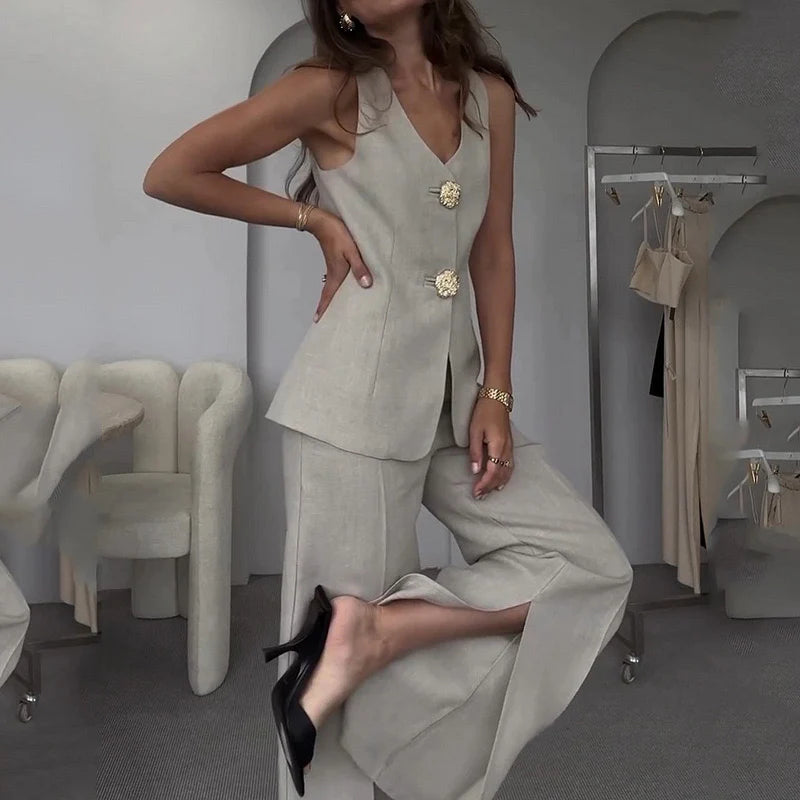 Janet Gumdrop Cotton Waist Coat and Pant Set