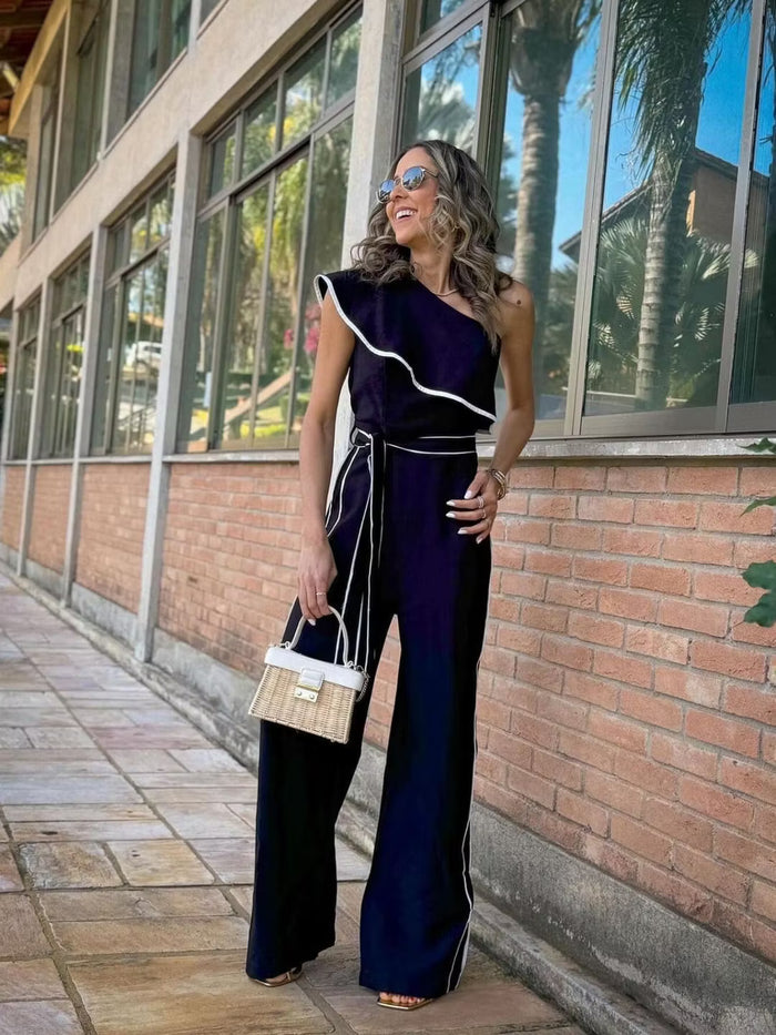 Lillian One-shoulder ruffled jumpsuit