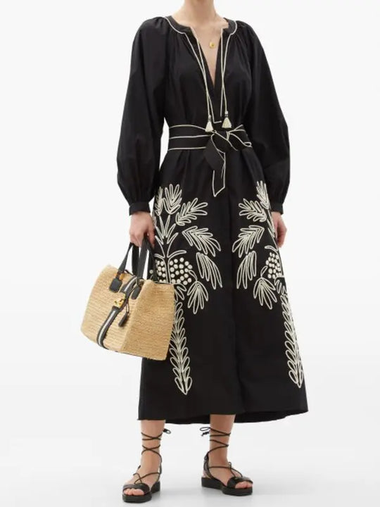 Olivia Tropical Printed Midi Dress