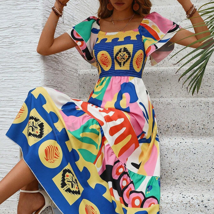 Flora Summer long Midi Dress