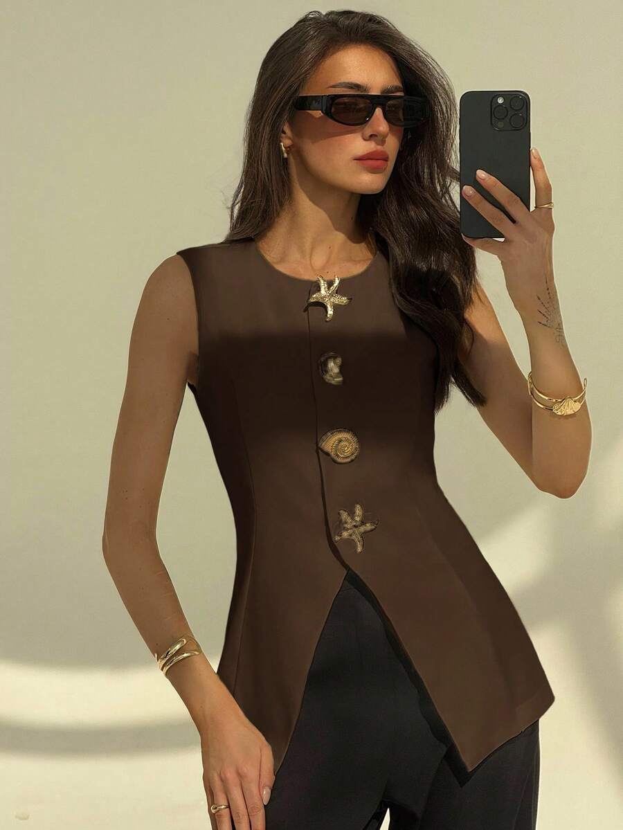 Elia Knit Vest Blouse