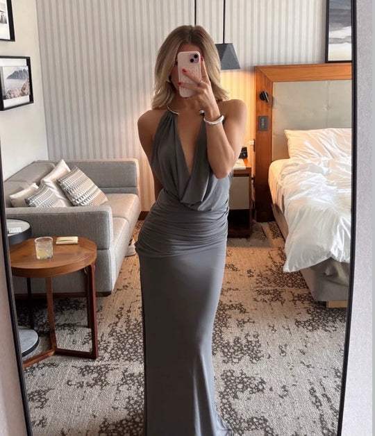 Justina Jewel Collar Bodycon Maxi Dress