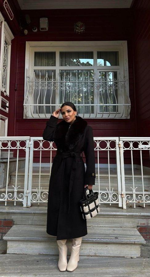 Cora Fur Collar Trench Coat