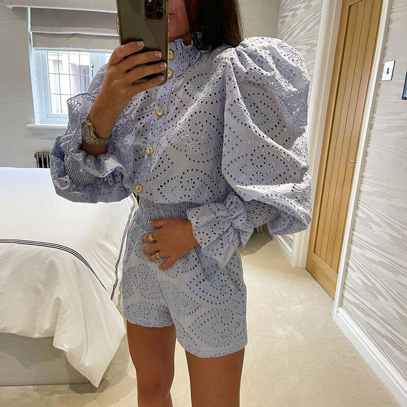 Poppy Hollow Out Coord Set