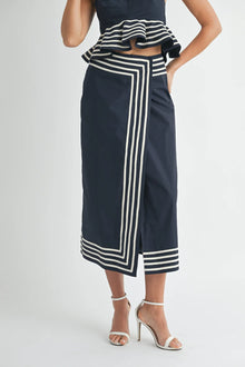 Nera Peplum Top with Wrap Waist Skirt Set