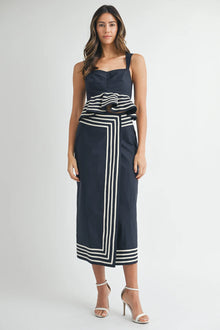 Nera Peplum Top with Wrap Waist Skirt Set