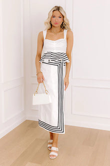 Nera Peplum Top with Wrap Waist Skirt Set