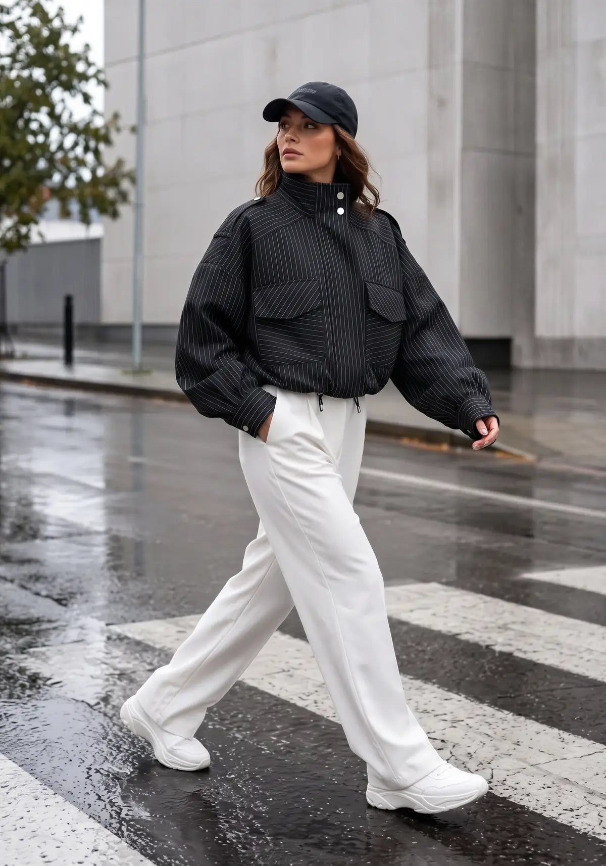 Charlie Striped Bomber Jacket