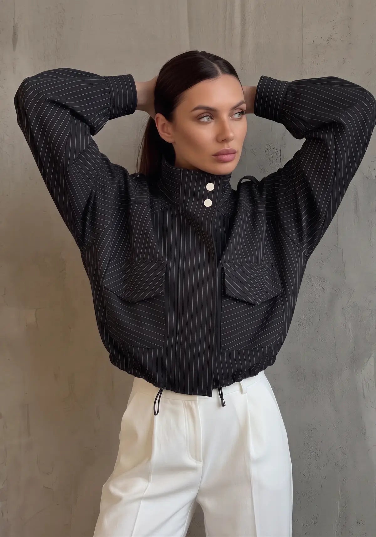 Charlie Striped Bomber Jacket