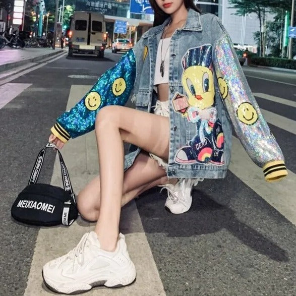 Alaska Denim Jacket with Sequined work