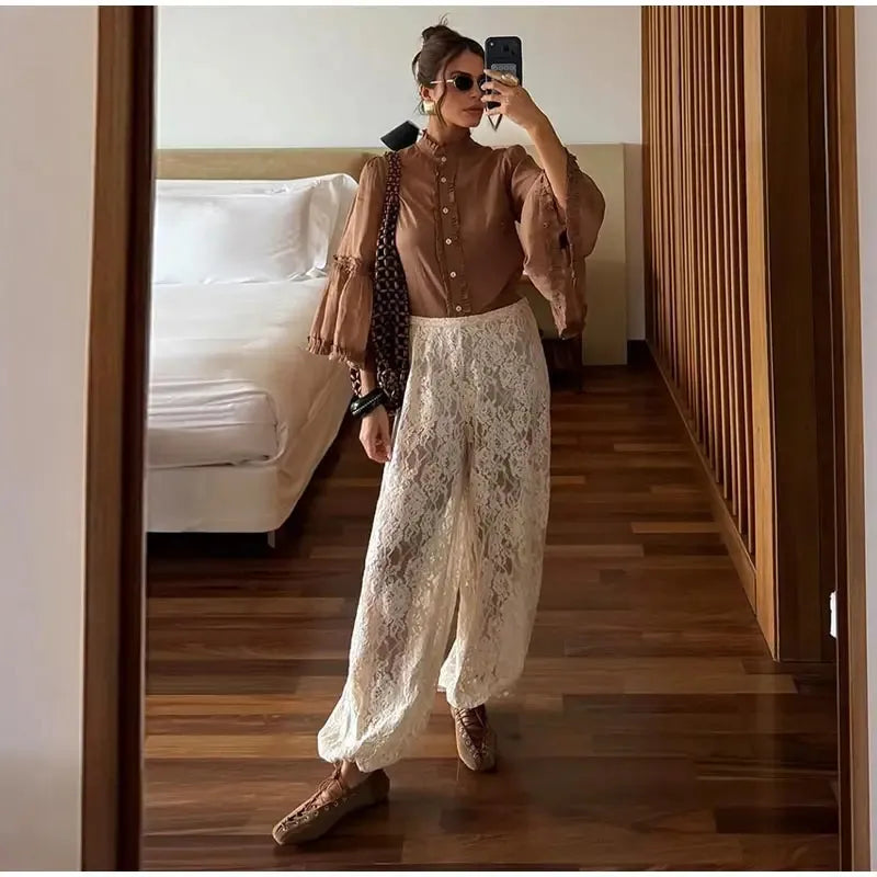 Elda Lace Pull on Balloon Pants