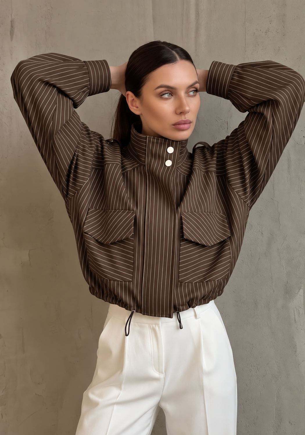 Charlie Striped Bomber Jacket