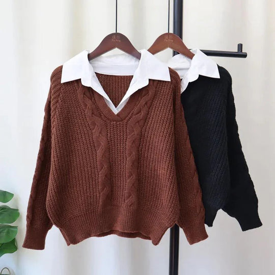 Ambre Statement Shirt with Attached Sweater