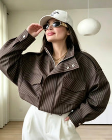 Charlie Striped Bomber Jacket