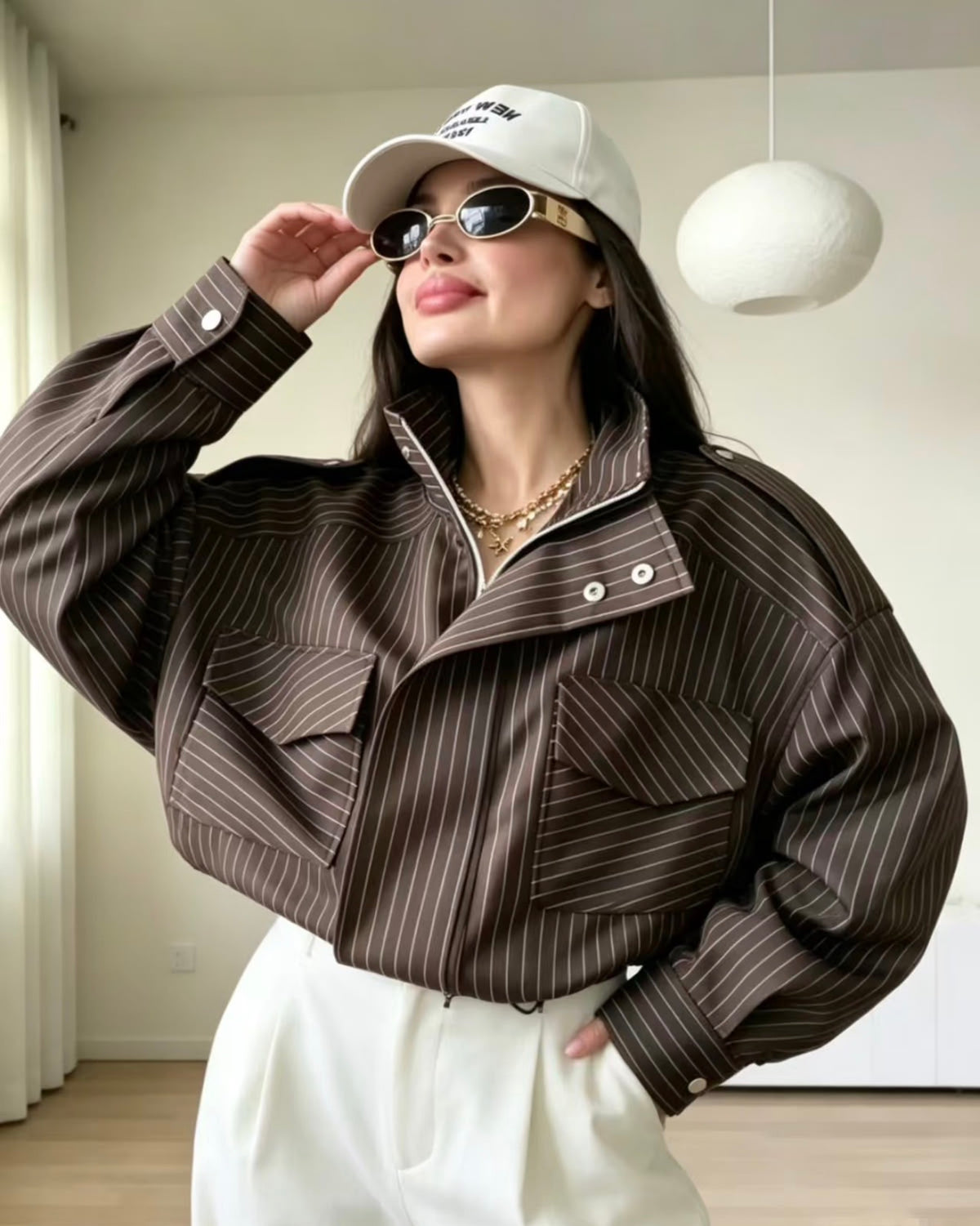 Charlie Striped Bomber Jacket