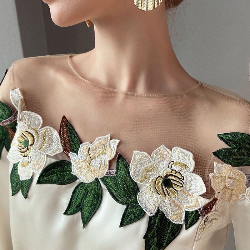 Brittany Floral Embroidered Designer Blouse