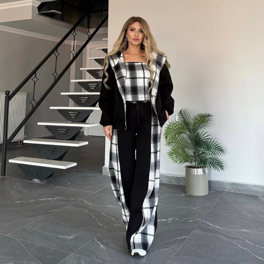 Cindy Plaid Jogger Set