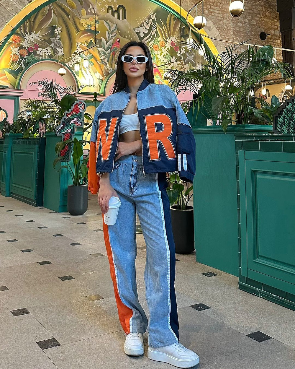 NR Denim Printed Jogger Set