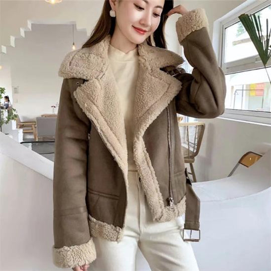 Alba leather Jacket with fur