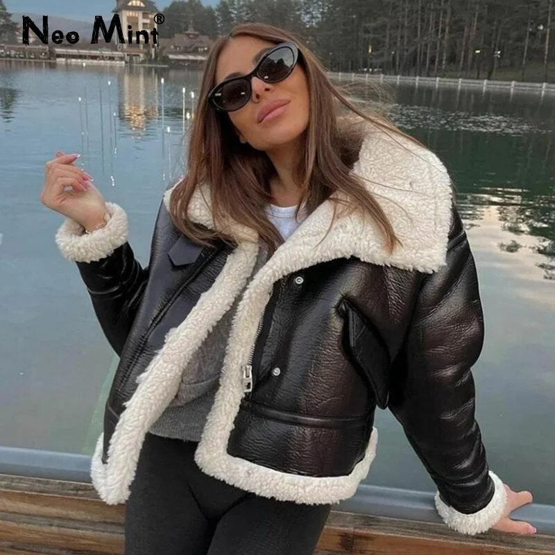 Alba leather Jacket with fur