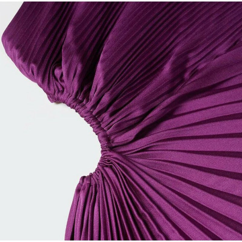 Elle Pleated Diagonal Dress