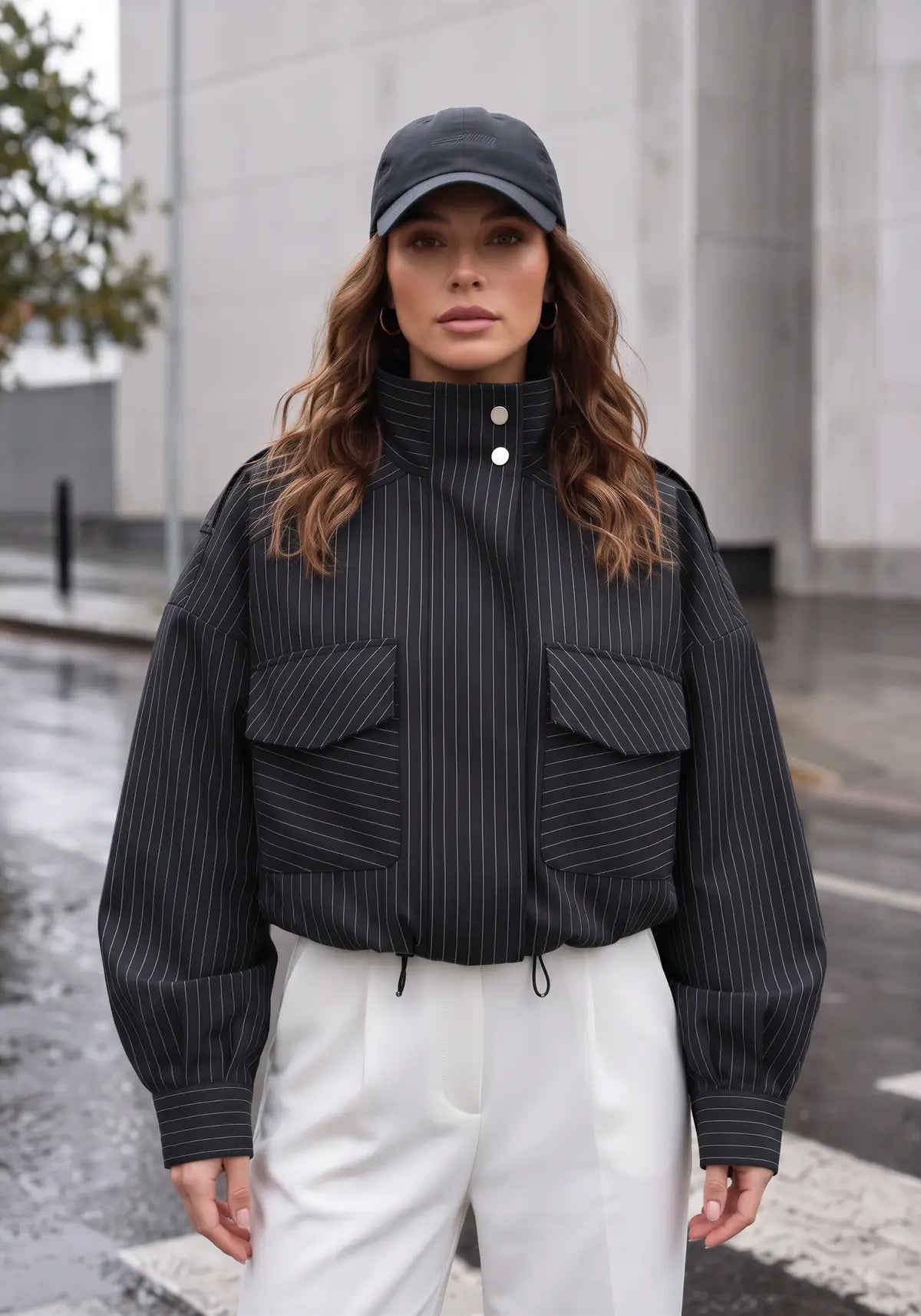 Charlie Striped Bomber Jacket