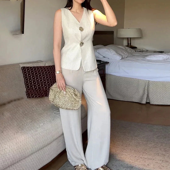 Janet Gumdrop Cotton Waist Coat and Pant Set