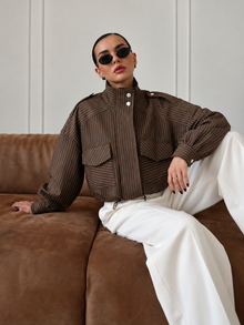 Charlie Striped Bomber Jacket
