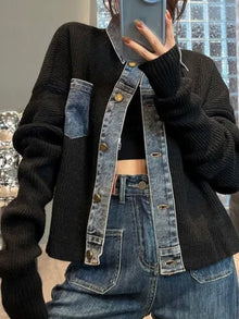 Malta Denim Patchwork Cardigan