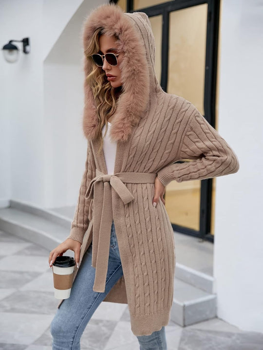 Aster Knit Drop Shoulder Belted Cardigan
