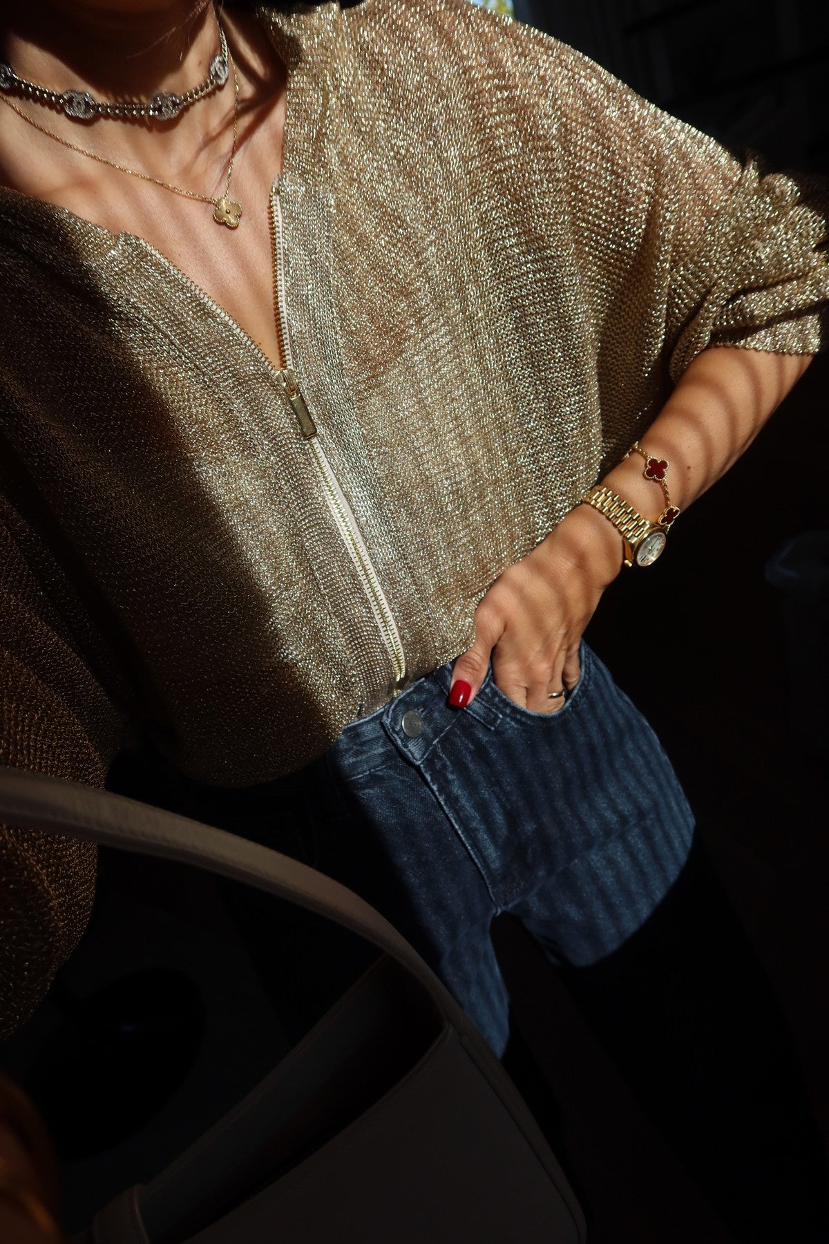 Vora Hooded Shimmer Cardigan