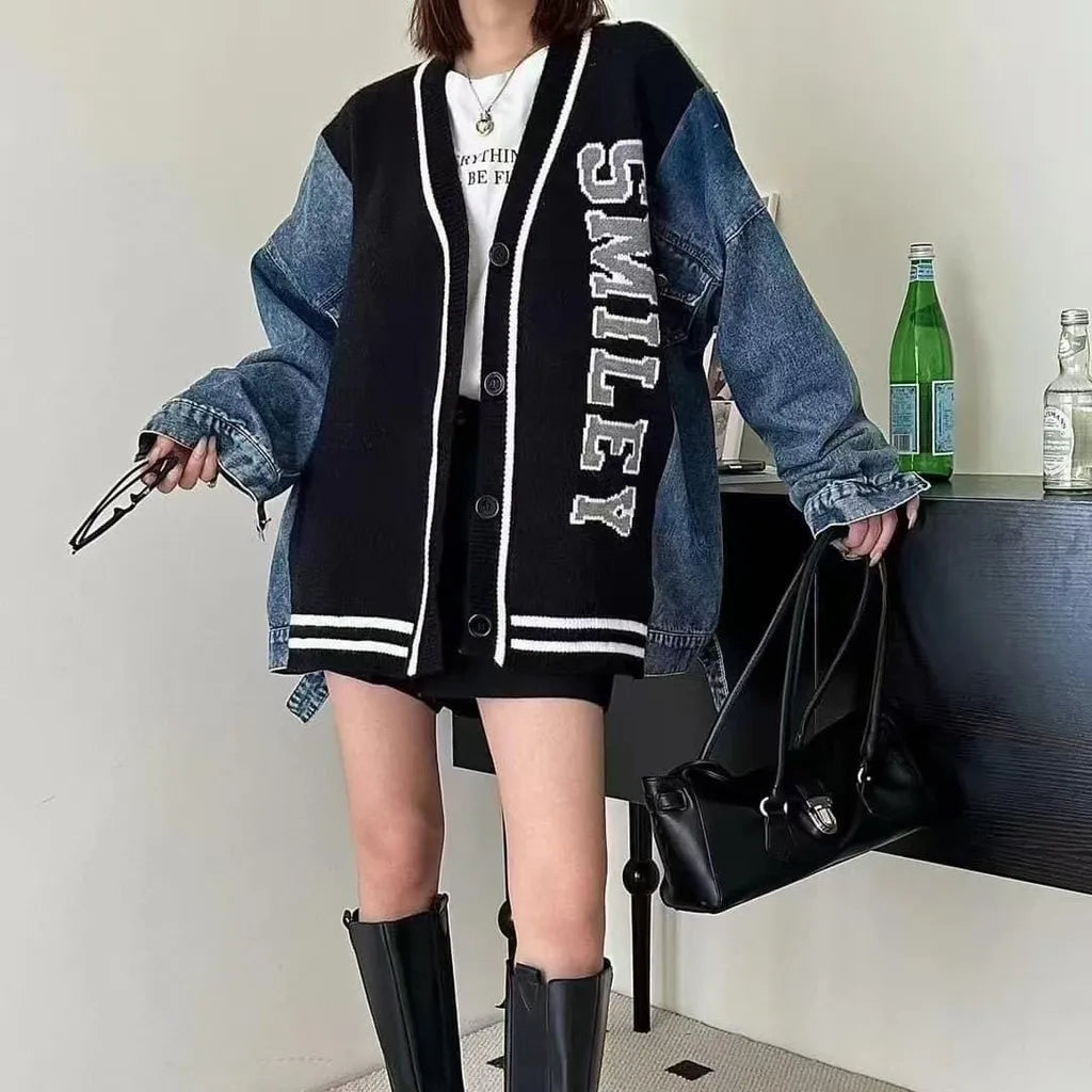 Clara Denim Patchwork Cardigan