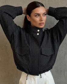 Charlie Striped Bomber Jacket