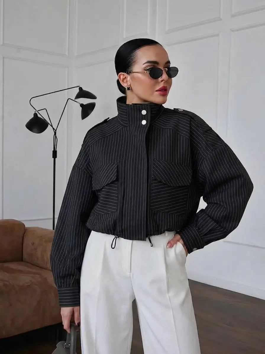 Charlie Striped Bomber Jacket