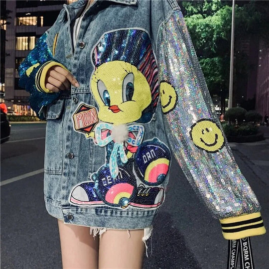 Alaska Denim Jacket with Sequined work