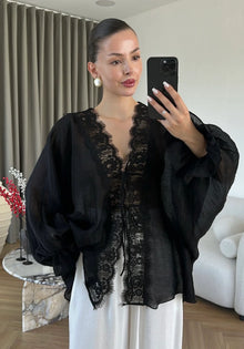 Julie Lace Kimono with Balloon Sleeves