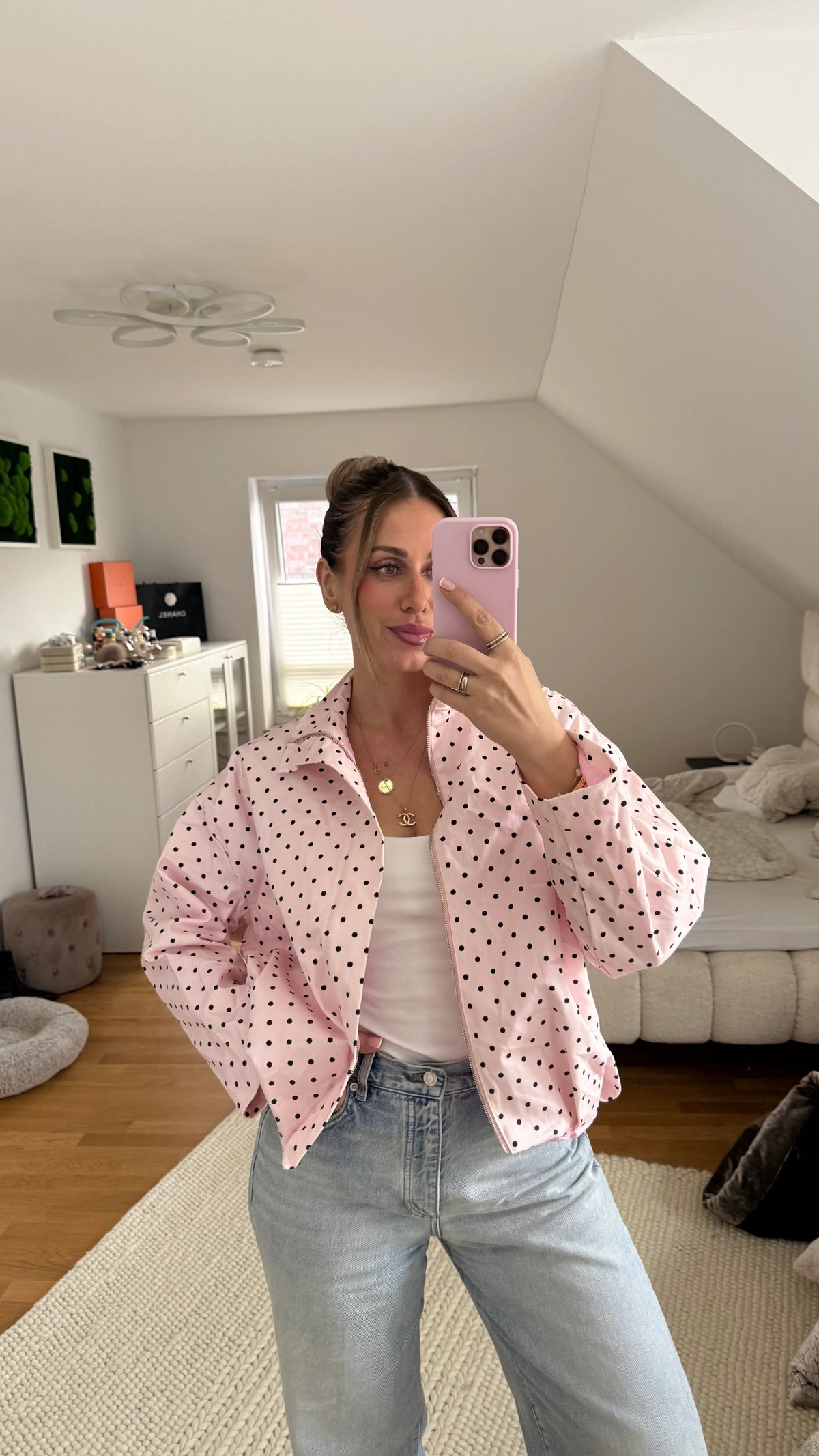 Belinda Polka Dot Bomber Jacket