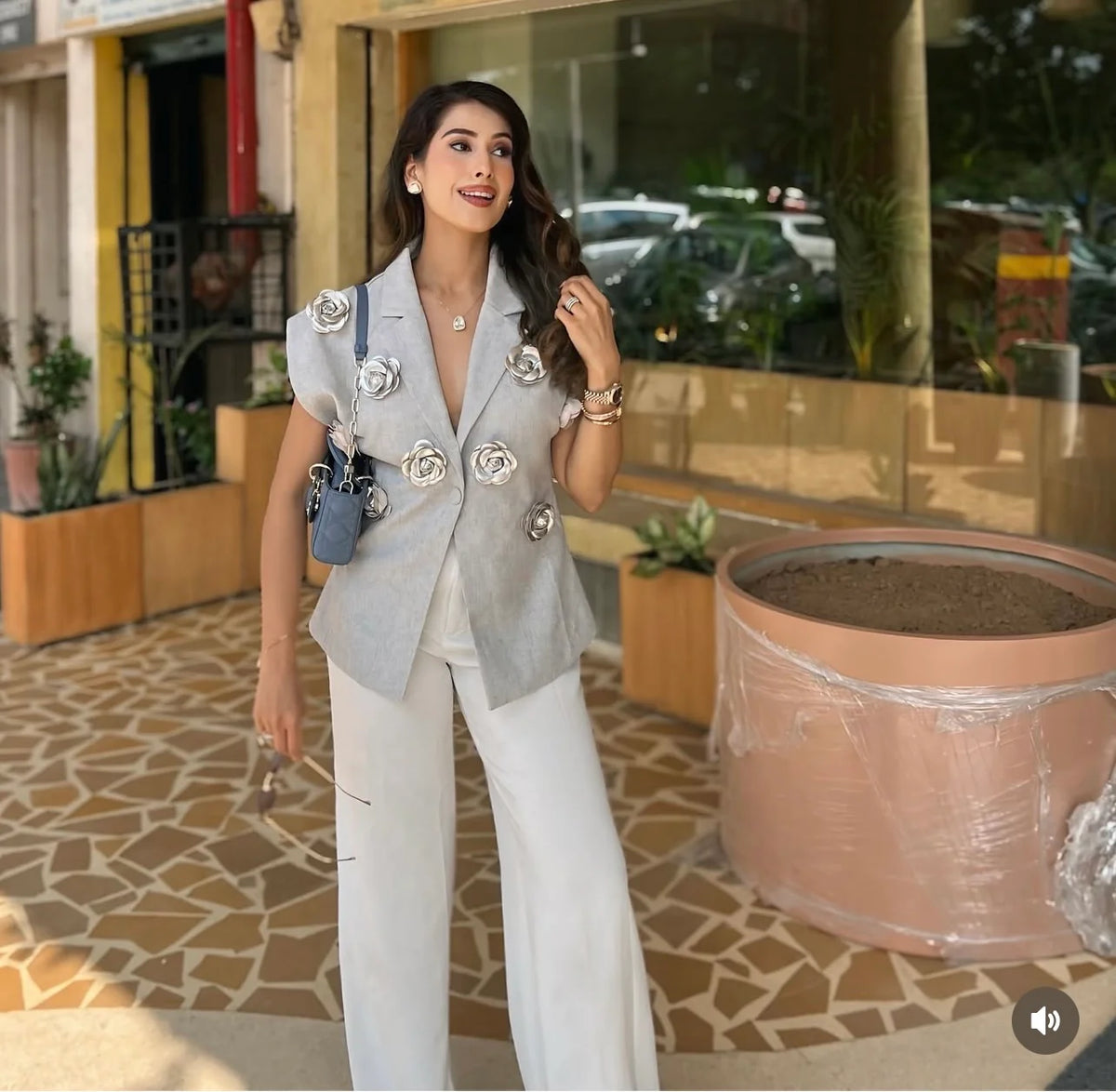 Barbella Embellished 3D Flower Blazer