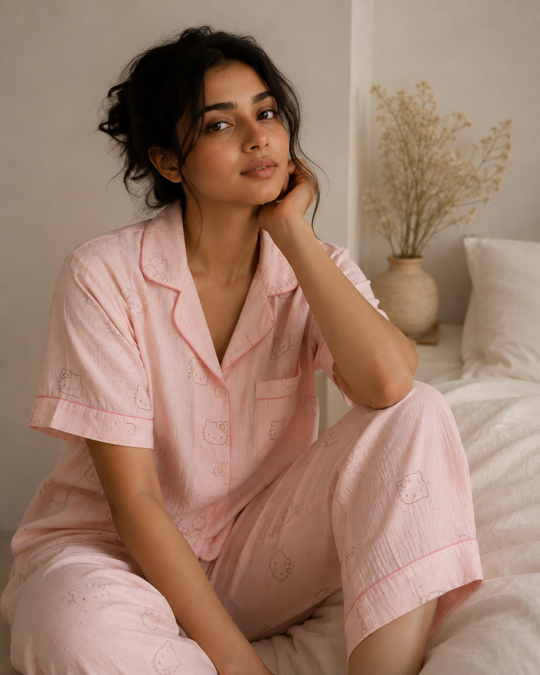 Kitty Three Piece Padded Nightsuit