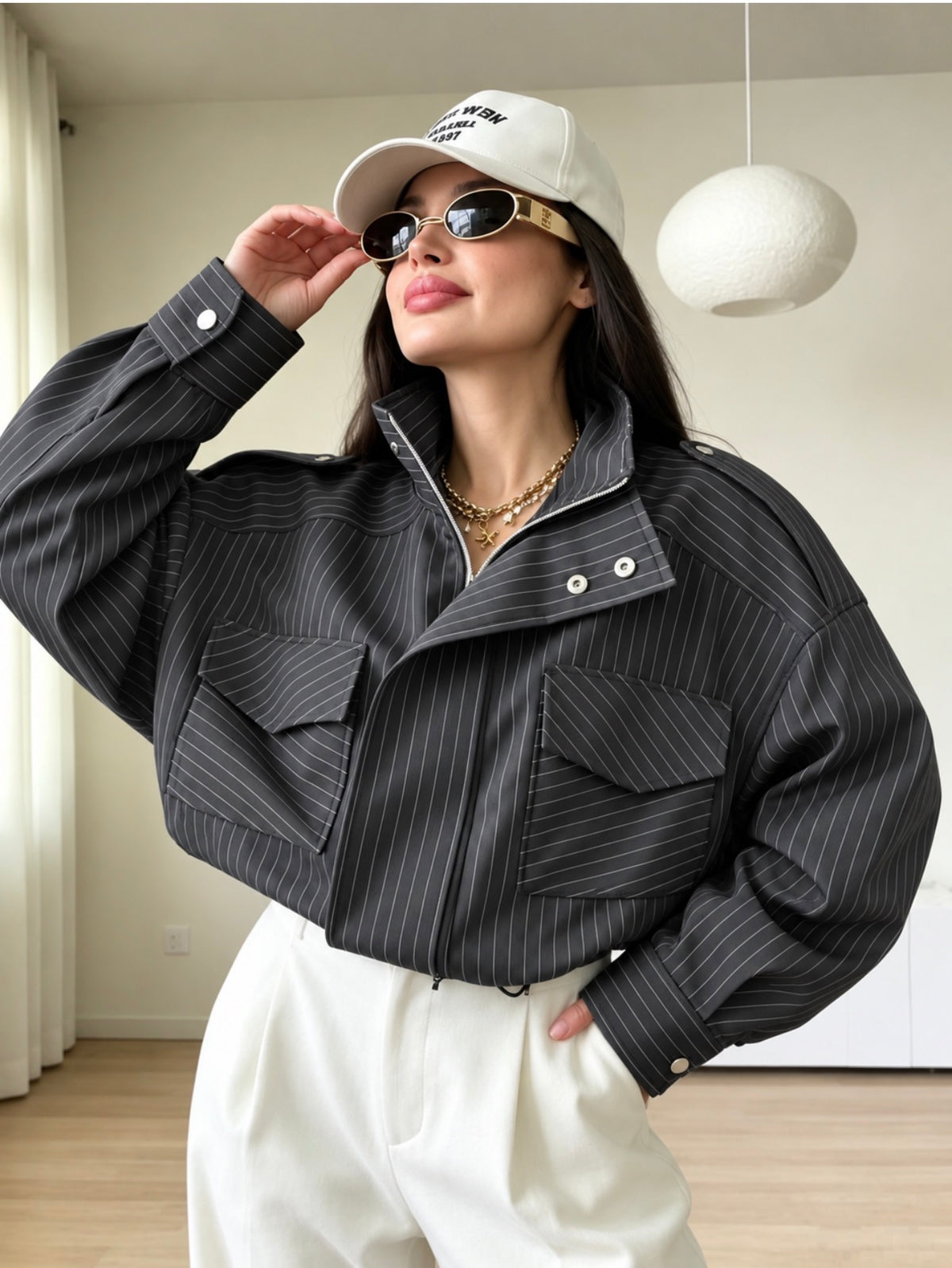 Charlie Striped Bomber Jacket