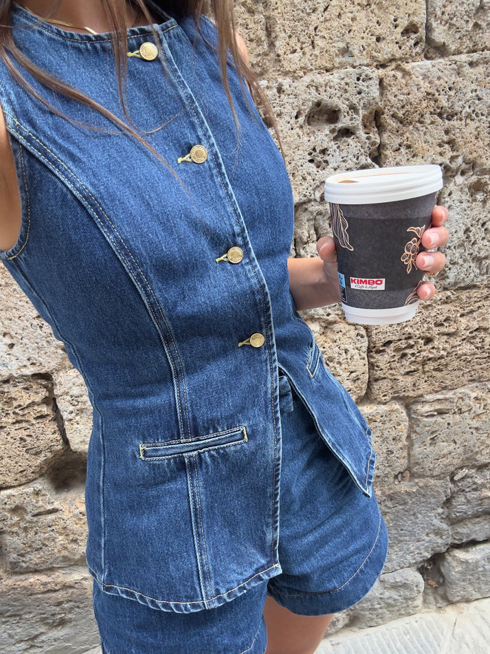 Adelaide Denim Shorts Set