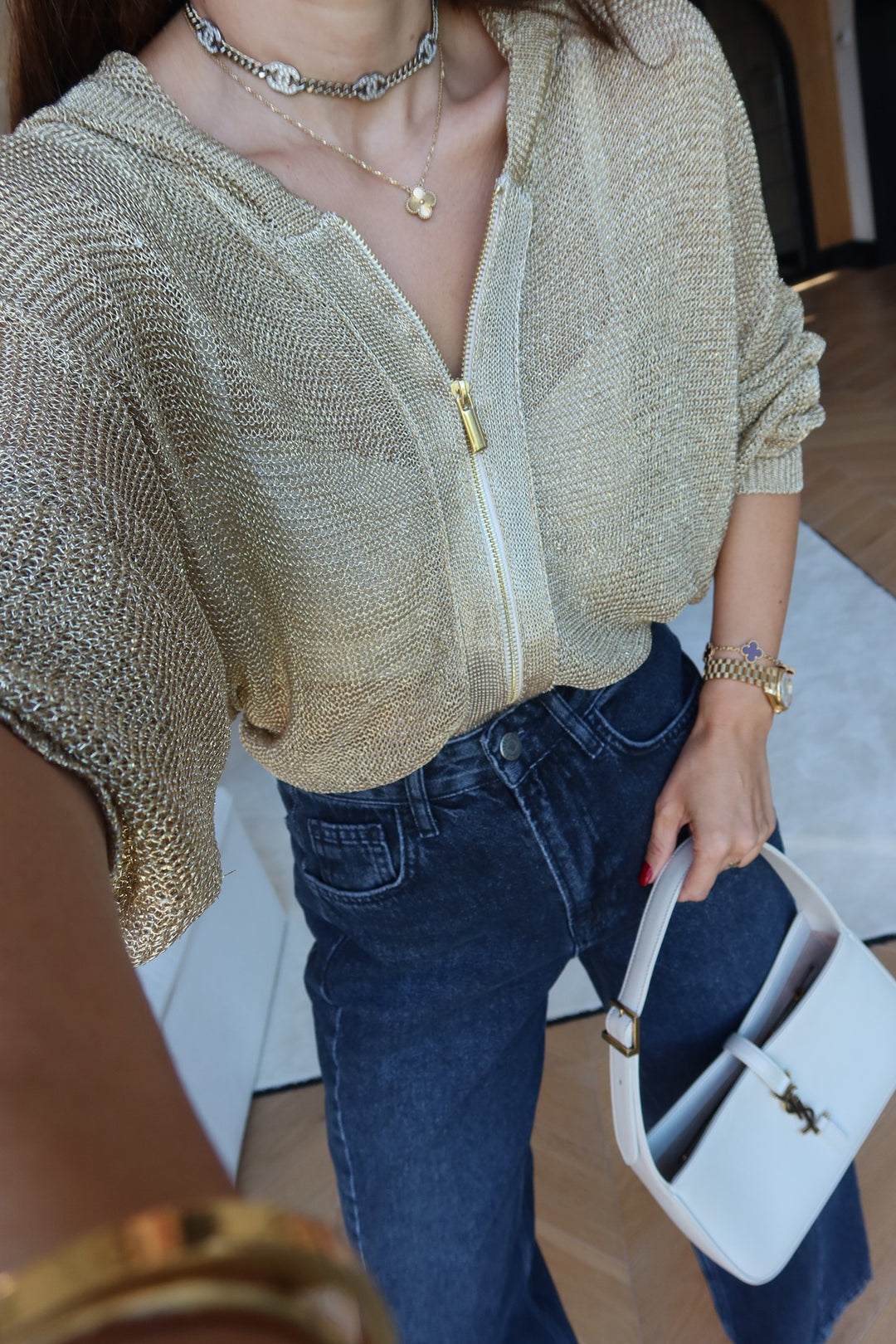 Vora Hooded Shimmer Cardigan